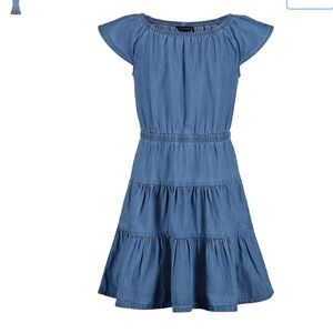 Tommy Hilfiger Blue Casual Sundress with Flutter Sleeves
